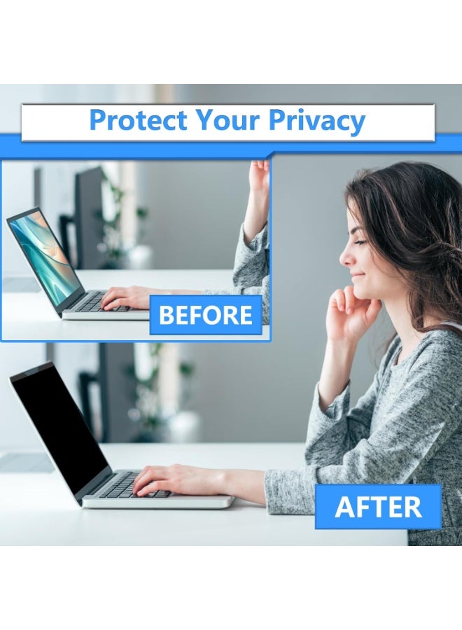 Magnetic Laptop Privacy Screen 14 Inch 16:9 - Laptop Screen Privacy Shield, Anti-Blue Light, Anti-Glare Filter, Removable Screen Protector Compatible with Huawei/HP/Samsung/Lenovo Thinkpad/Dell /Acer/Asus/Xiaomi Laptops - Image 4